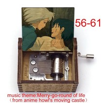 오르골 최신 디자인 애니메이션 하울의 움직이는 성 음악 테마 메리 고 라운드 오브 하울, 카키색 옷감