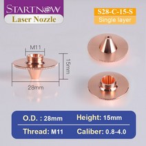 용접노즐 Startnow Bulge 레이저 노즐 HANS Raytools 용 싱글 더블 Precitec 섬유 커팅 부품, 02 S28-C-15-S_01 0.8
