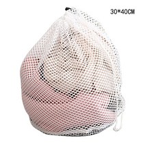 세탁 바구니 빨래 보관함 두껍고 얇은 그물 가방 큰 옷을위한 잠글 수있는 졸라매는 끈이있는 내구성있는 고급 메쉬 가방, 60x80cm, 두꺼운 그물, 씨엔