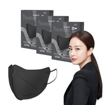 아이바나리 에어 황사방역용 마스크 중형 KF94, 10개입, 3개, 블랙