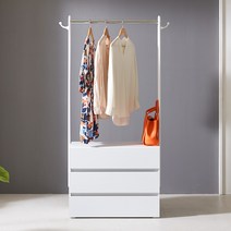 공간사이 듀크 800/1200 행거 서랍행거, 화이트 bd1048, 11_듀크 750 3단 서랍 일자 행거