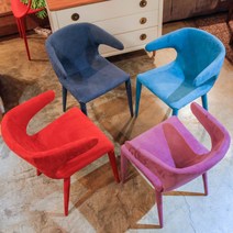 로이메 샤무드가죽 암체어 아므, 블루