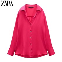 여성 7종 실크 하프 ZARA 자라 캐주얼 실크 셔츠