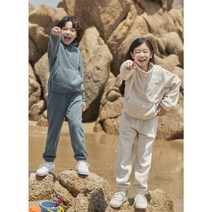 탑텐키즈 22년 FW (정상가 59 900) 아동) 폴라플리스 하프넥 맨투맨 셋업 (MKC4IP3002)