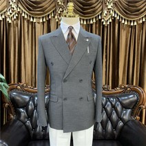 다크네이비 더블 블레이저 콤비 간절기 남자 재킷 마이 심플한 남성 유니크