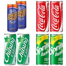 있는 탄산4종세트 맥콜250ml(30캔) +코카콜라250ml(30캔)+ 칠성사이다250ml(30캔)+ 스프라이트250ml(30캔)