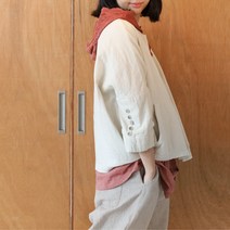 데일리 루즈핏 라그랑 봄 가을 간절기 미시 마담 염색 면 라운드 숏 자켓 볼레로 인사동