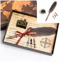 뉴리웹 깃털펜 세트 깃털 볼펜 깃털만년필 깃펜