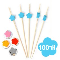 대나무 컬러 과일꽂이 꼬지100P l 햄버거 샌드위치, 11. 블랙하트, 1봉지약100P