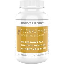 미국직구 부활 포인트 플로라자임 효소 8가지 핵심 슈퍼 효소 리파아제 아밀라아제 브로멜레인 및 더 많은 혼합 가스 비건(30캡슐), 수량, 상세참조