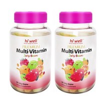 hi well Premium Multi Vitamin Jelly Beans 하이웰 뉴질랜드 프리미엄 멀티 비타민 90 젤리빈 2팩, 2개