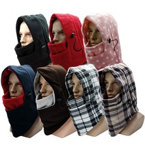 디빅 방한용 후드넥워머 마스크 모자, 블랙도트