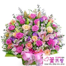 꽃뜨랑 축하꽃바구니 축하선물 생일선물 생화 전국당일꽃배달, D04 꽃뜨랑