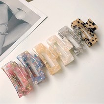 엘레강스 마블 사각 집게핀 올림머리 명품 빅사이즈 왕 반묶음 반머리 데일리 헤어핀 삔