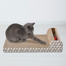 그릿 냥집사 고양이 소파 스크래쳐 + 장난감볼 세트, 플랫형