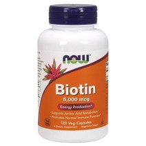 나우푸드 비오틴 Biotin 5000 120정 베지캡슐 헤어스킨네일 건강기능식품 영양제co
