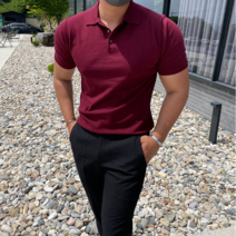 브린 카라 반팔 니트