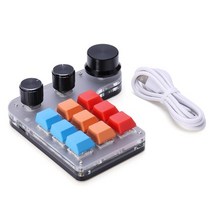 왼손 숫자 키보드 한손 메크로 업무용 대량등록 매크로 프로그래밍 사용자 정의 노브 rgb 6 키 복사 붙여 넣기 미니 버튼 포토샵 게임 패드, bt 무선