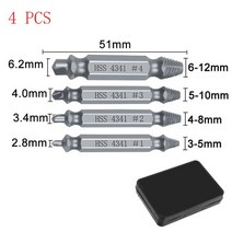 손상된 스크류 추출기 드릴 비트 세트 쉽게 깨진 볼트 리무버 스트립 철거 도구, 06 4 PCS-Silver