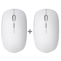 [1+1] 엔보우 NG01 무소음 무선마우스 무선 마우스, 화이트1+화이트1