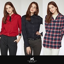 [이월] [MILLET GOLF] NEW 밀레골프 울라이크 기모 체크 셔츠 여성 3종세트