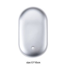 손난로 5200mah mini cartoon electric heater warmer heating pad 모바일 전원 usb 핸드 헬드 워머 히터 포켓 겨울 미니 핸드 워머, 02실버