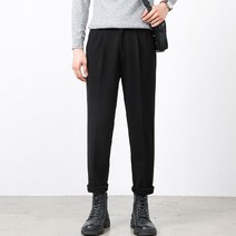 9 점 모직 바지 남성용 슬림 조커 스트레이트 두꺼운 캐주얼 비 아이언 작은 정장 바지