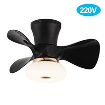 Fcmila LED 천장선풍기 거실 실링팬 천장형 팬조명 리모콘 3색 변경 팬 6단 조절 가능, 블랙
