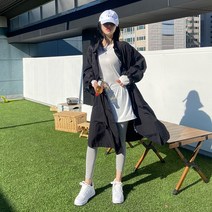 데일리앤 미네트 여성 오버핏 롱 바람막이 야상 점퍼 봄 가을