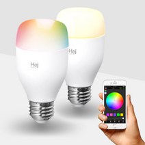 헤이홈 스마트 전구 led 컬러 밝기 조절 IoT 조명 스마트싱스 연동, 화이트(WW), 1개