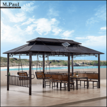 확장형 정자 썬룸 방갈로 팔각정 대형 야외 그네 벤치, 3x4.9m 모델