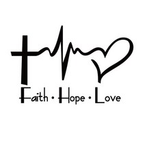 기독교 전도용품 Faith Hope Love 비닐 자동차 스티커 만화 예수 기독교 종교 성경 구절 자동차 창 바디, 01 Black