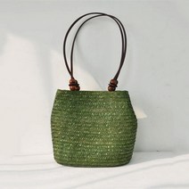 라탄 보헤미아 여자 짚 숄더 백 큰 Capcity 등나무 짠 양동이 토트 수제 여행 비치 핸드백 구매자 가방 볼