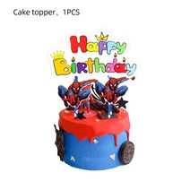 초대장 카드 마블 스파이더맨 테마 결혼식 초대장 감사 카드 생일 축하 파티 용품 세트 여아 남아 선물, 25 1pcs Cake toppers
