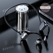 Makone 상표등록 골전도 헤드폰 블루투스 5.0 무선 이어폰 스포츠 이어 버드 라디오 시스템 헤드셋 전화 오토바이 헬멧, 연두