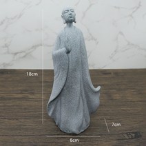 관세음보살 부처상 반가사유상 불교용품 불교굿즈 불교조각 자동차고사세트 나무불상 천수관음 작은 불교 승려 티베트 인형 부처님 돌 동상 정원 자동차 장식 명상 홈 수족관, 27.27