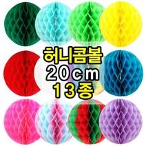 허니콤볼 20cm 종이 페이퍼 벌룬 모빌 생일 축하 파티 행사 기념일 포토존 장식 데코 소품 용품, 레드