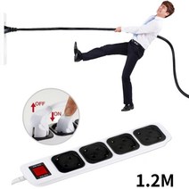 4구 접지 멀티탭 스마트 멀티탭 안전 멀티탭 전기 절전 원터치 클릭탭 1.2 M 미터, 1.2m