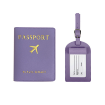 두봄 pu 가죽 여권케이스 네임택 세트 여권지갑
