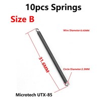 공구부품 3 크기 Microtech Ultratech OTF UT 시리즈 나이프 스위치 인장 스프링 DIY 액세서리 부품 UTX-70 UTX-85 Dirac Troodon, [02] 10pcs Size B