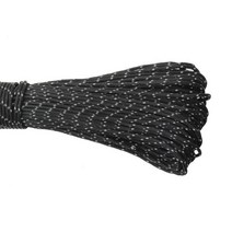 닻줄 앵커 로프 낚시용 배 요트 고무보트 투명카약 풍닻 보트고무보트 공기주입보트 2mm paracord reflective 3 strand paracord core 야외 캠핑, 검은 반사, 50미터