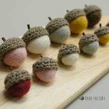 바다팩토리 손뜨개 울 도토리 3cm (M), 6.브라운