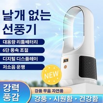 신형 날개없는 선풍기 6단 풍속 조절저소음 가정용 사무실 음이온 무음 타워형 선풍기무풍 무선 충전식 선풍기프리미엄 써큘레이터, 35*15cm, 스탠드형-화이트