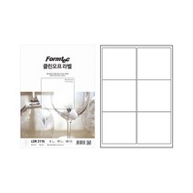 [코리아문구사] 폼텍 클린오프라벨(LDR-3116) 10매 6칸