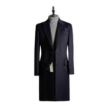 [루이비통남자코트] 남자 스트릿 캐주얼 패션 블루 배색 포인트 글렌 체크 코트