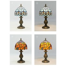 수입 조명 유리 조명 스테인 글라스 조명 단 스탠드 식탁조명 예쁜식탁조명 실내조명 침대독서등 거실무드등 전등, 오렌지ㅡLED 5W 인찌구 하얀빛