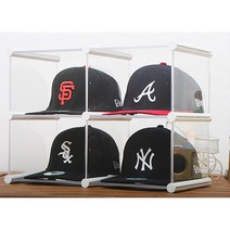 엠블럭&스페셜 스냅백정리함 뉴에라모자보관함 모자보관함 야구모자정리함 골프모자정리 모자진열대 수납장, 2층x2칸 4칸형(뒷덮개포함)