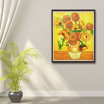 수재샵 고흐 해바라기 (라운드 2.8mm 3D 가로 50cm 세로 60cm) 보석십자수