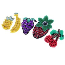 5 개/대 과일 파란색 된 라인 석 패치 Applique 패치 장식에 바느질, 멀티, 설명한대로