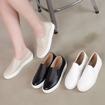 준디자인 국내생산 가벼운 경량 여성 스니커즈 슬립온 푹신한 쿠션 운동화 여자 밴딩 스판 키높이 단화 발편한 통굽 무지 신발 명품 여성용